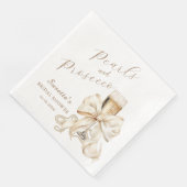 Elegant Pearls & Prosecco Bridal Shower Serviette (Ecke)