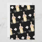 Elegant Pearls & Prosecco Pink Bow 50th Birthday Einladung (Rückseite)