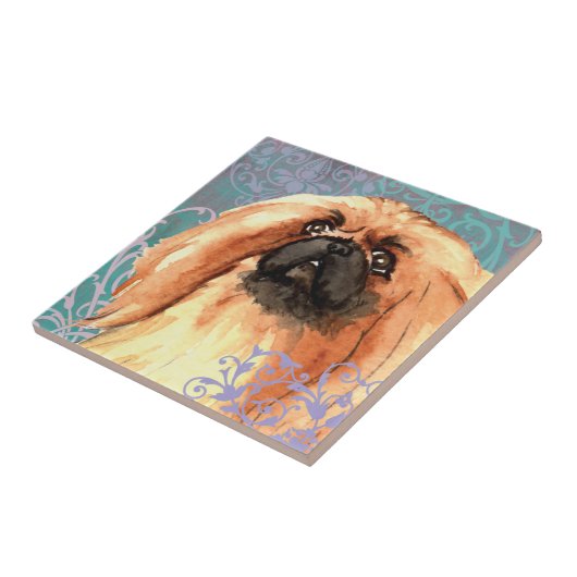 Elegant Pekingese Fliese (Seite)