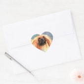 Elegant Pekingese Herz-Aufkleber (Umschlag)