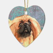Elegant Pekingese Keramik Ornament (Links)