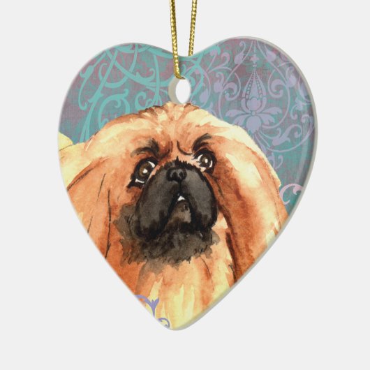 Elegant Pekingese Keramik Ornament (Links)