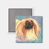 Elegant Pekingese Magnet (Vorderseite/Rückseite)