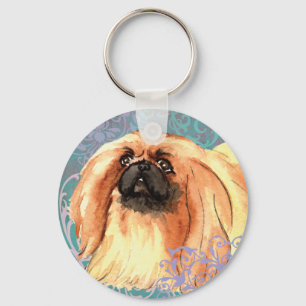 Elegant Pekingese Schlüsselanhänger