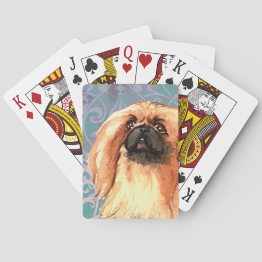 Elegant Pekingese Spielkarten (Rückseite)
