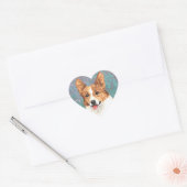 Elegant Pembroke Welsh Corgi Herz-Aufkleber (Umschlag)