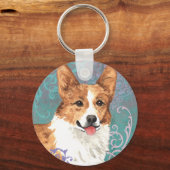 Elegant Pembroke Welsh Corgi Schlüsselanhänger (Vorderseite)