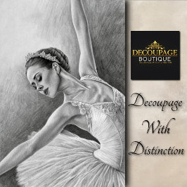Elegant Pencil Ballerina Decoupage Seidenpapier