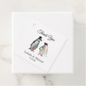 Elegant Penguin Couple Danke für Hochzeit Geschenkanhänger (Beispiel)