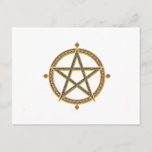 Elegant Pentagram Postkarte