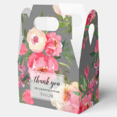 Elegant Peonies Floral Gray Geschenkschachtel (Geöffnet)