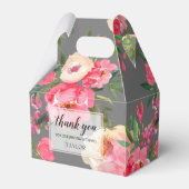 Elegant Peonies Floral Gray Geschenkschachtel (Vorderseite)