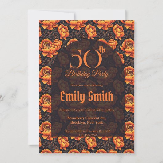 Elegant Peonies Flower Beach Party Einladung (Vorderseite)