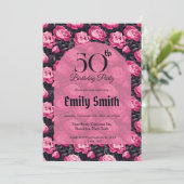 Elegant Peonies Petal 5Th Birthday Einladung (Stehend Vorderseite)