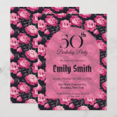 Elegant Peonies Petal 5Th Birthday Einladung (Vorne/Hinten)
