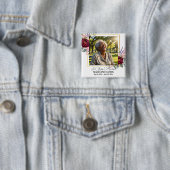 Elegant Peonies Photo Funeral Keepsake Button (Beispiel)
