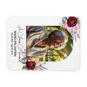 Elegant Peonies Photo Funeral Keepsake Magnet (Horizontal)