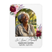 Elegant Peonies Photo Funeral Keepsake  Magnet (Vertikal)