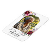 Elegant Peonies Photo Funeral Keepsake  Magnet (Linke Seite)