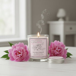 Elegant Peony Bliss Soy Wax Candle Business Sticke Quadratischer Aufkleber
