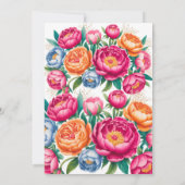 Elegant Peony Bouquet Bridesmaids Luncheon Einladung (Rückseite)