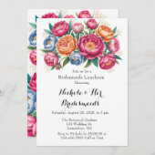 Elegant Peony Bouquet Bridesmaids Luncheon Einladung (Vorne/Hinten)