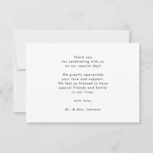 Elegant Peony Floral Greenerity Foto Vielen Dank Karte (Rückseite)