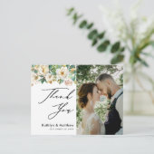 Elegant Peony Floral Greenerity Wedding Vielen Dan Postkarte (Stehend Vorderseite)