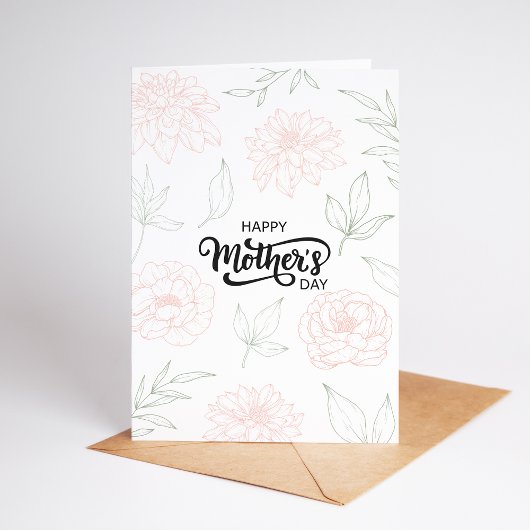 Elegant Peony Floral Mother’s Day Card Karte