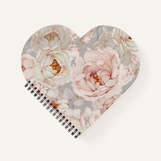 Elegant Peony Floral Notizblock (Vorderseite)