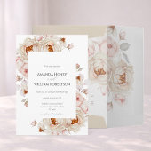 Elegant Peony Garden Wedding Invitation Einladung
