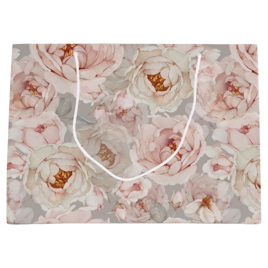 Elegant Peony Große Geschenktüte (Vorderseite)