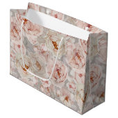 Elegant Peony Große Geschenktüte (Vorderseite Schrägansicht)