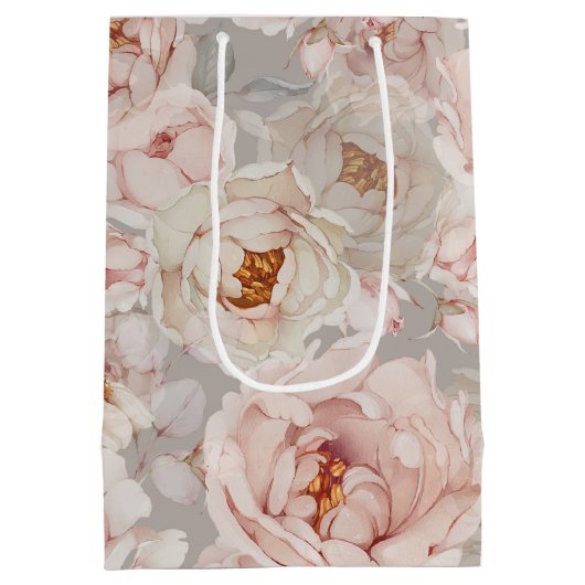 Elegant Peony Mittlere Geschenktüte (Rückseite)