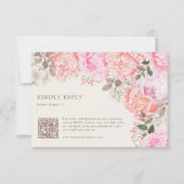 Elegant Peony RSVP Karte (Vorderseite)
