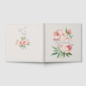 Elegant Peony Wedding Guestbook – Beige Design Gästebuch (Voll)