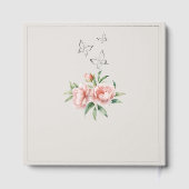 Elegant Peony Wedding Guestbook – Beige Design Gästebuch (Rückseite)
