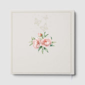 Elegant Peony Wedding Guestbook with Gold Accents Gästebuch (Rückseite)