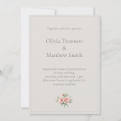 Elegant Peony Wedding Invitation with QR Code Einladung (Rückseite)