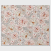 Elegant Peony Wrapping Paper Geschenkpapier (Flach)