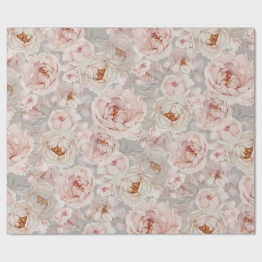 Elegant Peony Wrapping Paper Geschenkpapier (Flach)