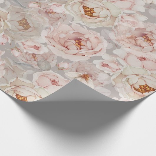 Elegant Peony Wrapping Paper Geschenkpapier (Ecke)
