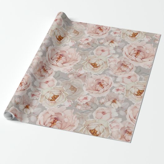 Elegant Peony Wrapping Paper Geschenkpapier (Ungerollt)