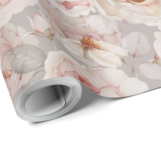 Elegant Peony Wrapping Paper Geschenkpapier (Rolleneckpunkt)