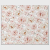Elegant Peony Wrapping Paper Geschenkpapier (Flach)