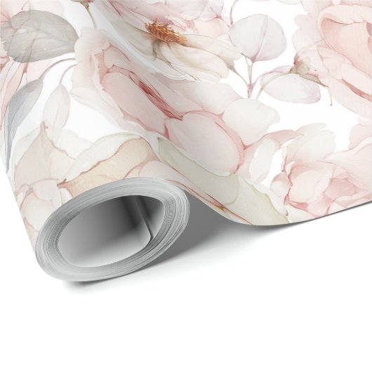 Elegant Peony Wrapping Paper Geschenkpapier (Rolleneckpunkt)