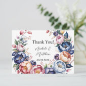 Elegant Peony Wreath für Hochzeit Danke (Stehend Vorderseite)