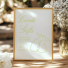Elegant Perfect Pear Minimal Brautparty Display Poster