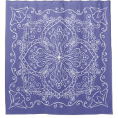 Elegant Periwinkle Blue Blüh Pattern Lila Duschvorhang (Vorderseite)