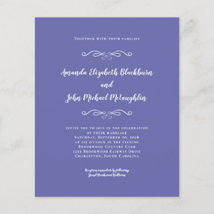 Elegant Periwinkle Blue Budget Einladung zur Hochz